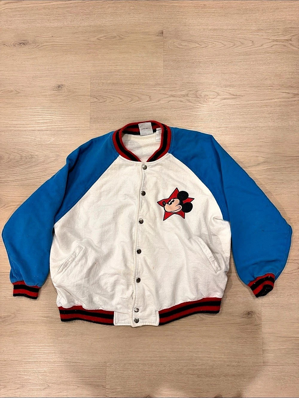 Vintage Disney Mickey All Star Color Block Jacket size large but fits medium